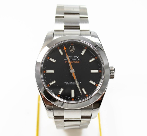 Rolex Milgauss Oyster Perpetual Uhr Herrenuhr Stahl schwarzes Zifferblatt